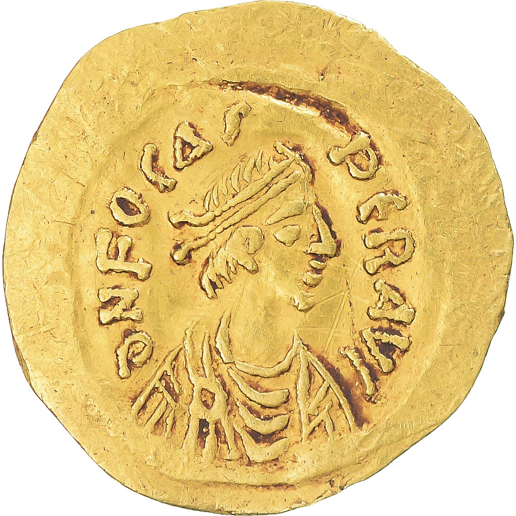 Phocas, Tremissis, 602-610, Constantinople, Gold, VF(30-35), Sear:634