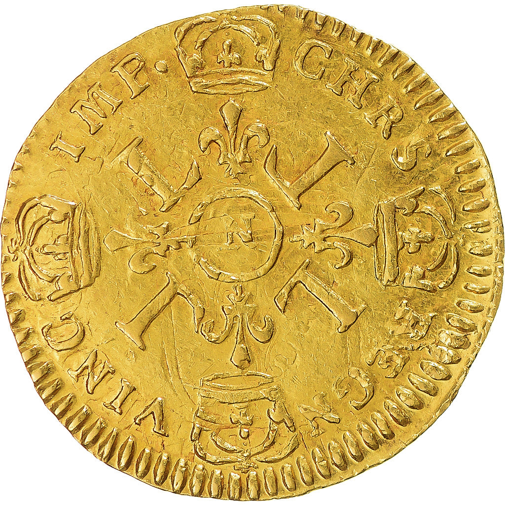 France, Louis XIV, Louis d'or au 4 L, 1694, Montpellier, Fausse réformation