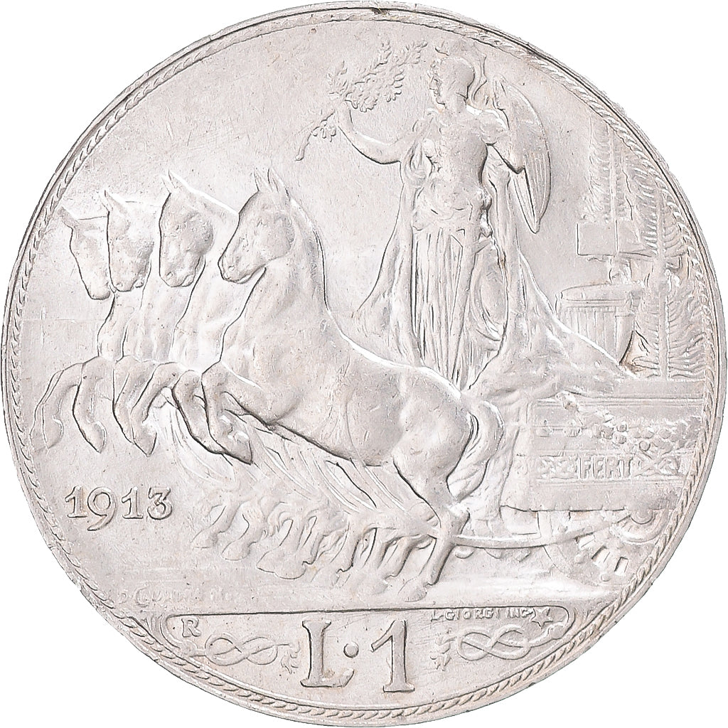 Coin, Italy, Vittorio Emanuele III, Lira, 1913, Rome, MS(60-62), Silver, KM:45