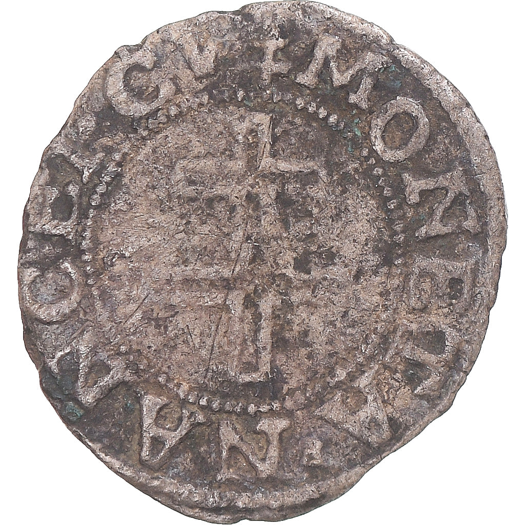 Munten, Frankrijk, Charles III, 1/2 sol carolus, 1575-1581, Nancy, FR+, Billon