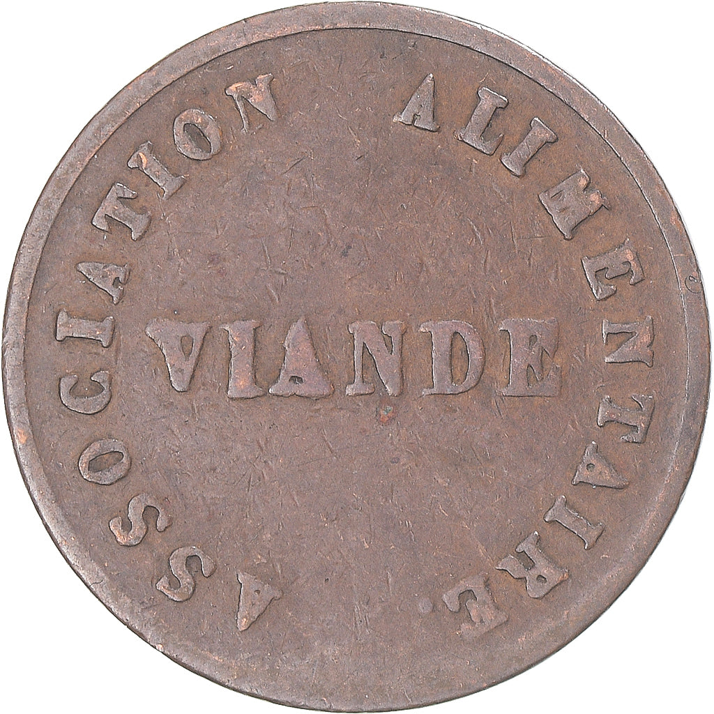 ficha, Francia, Ville de Grenoble, association alimentaire, Viande, 1850, BC+