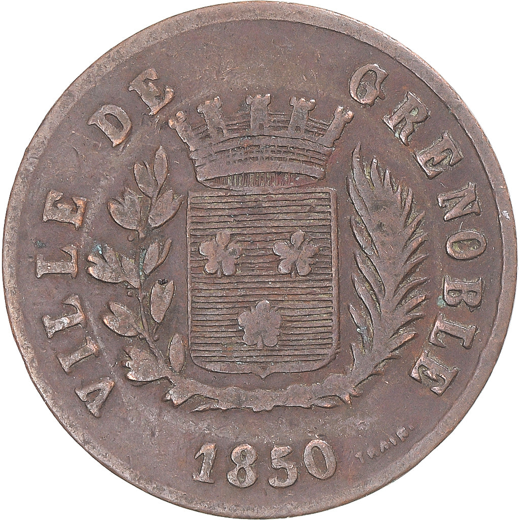token, France, Ville de Grenoble, association alimentaire, Viande, 1850