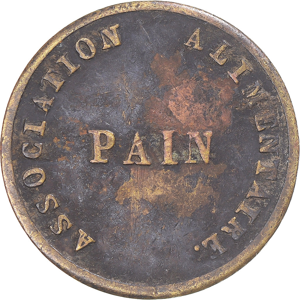 ficha, Francia, Ville de Grenoble, association alimentaire, PAIN, 1850, MBC