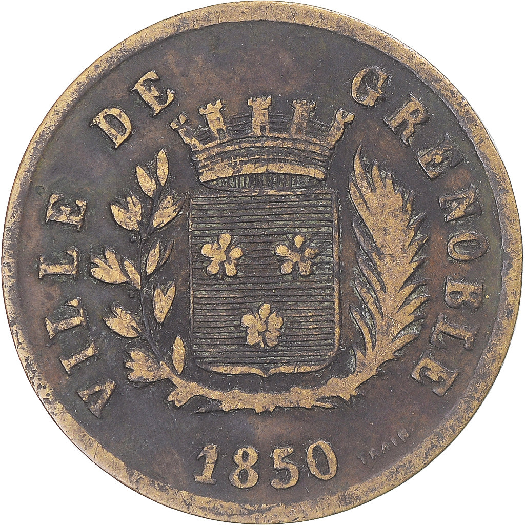 jeton, France, Ville de Grenoble, association alimentaire, Légumes, 1850, TB