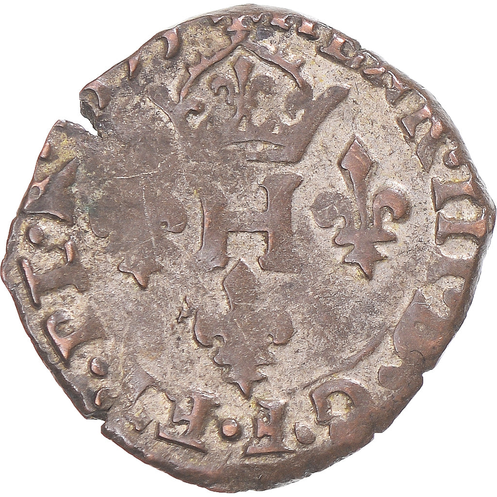 Monnaie, France, Henri III, Liard à la Croix du Saint-Esprit, 1593, Berre, TB+