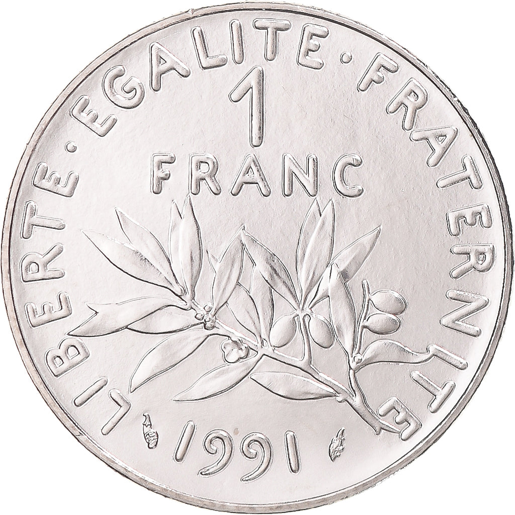 Münze, Frankreich, Semeuse, Franc, 1991, Monnaie de Paris, BU, STGL, Nickel