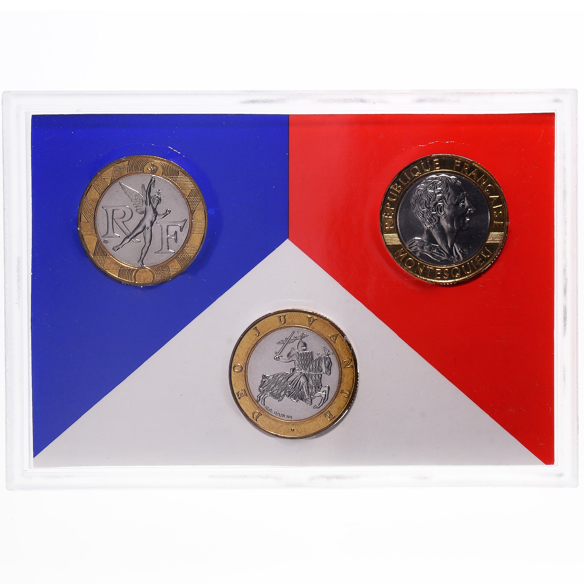 Francia, Coffret triptyque 3 x 10 frs., 1989, MDP, FDC, 636/2000, Bi-metallico