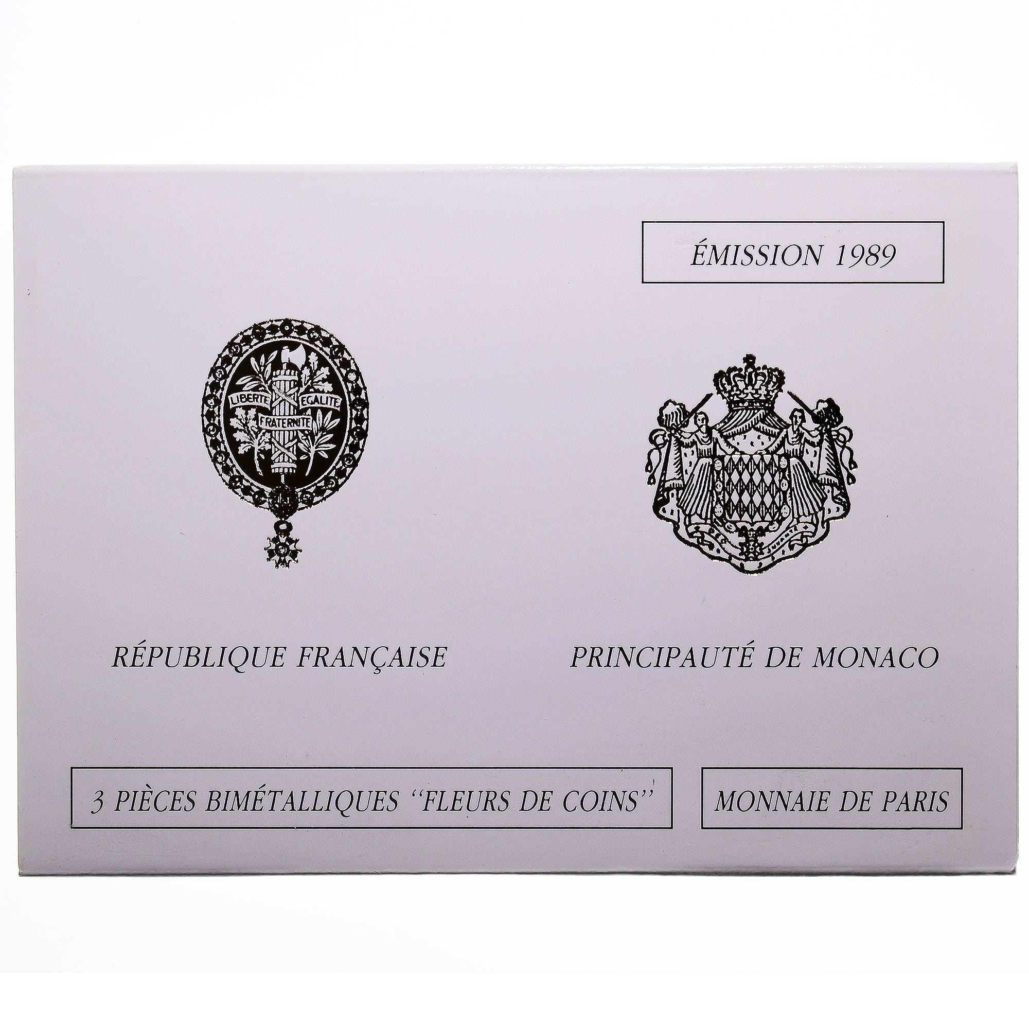 France, Coffret triptyque 3 x 10 frs., 1989, MDP, FDC, 637/2000, Bi-Metallic