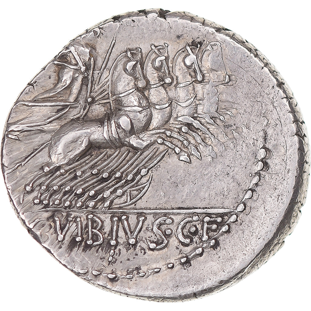 Coin, Vibia, Denarius, 90 BC, Rome, AU(50-53), Silver, Sear:242, Crawford:342/5b