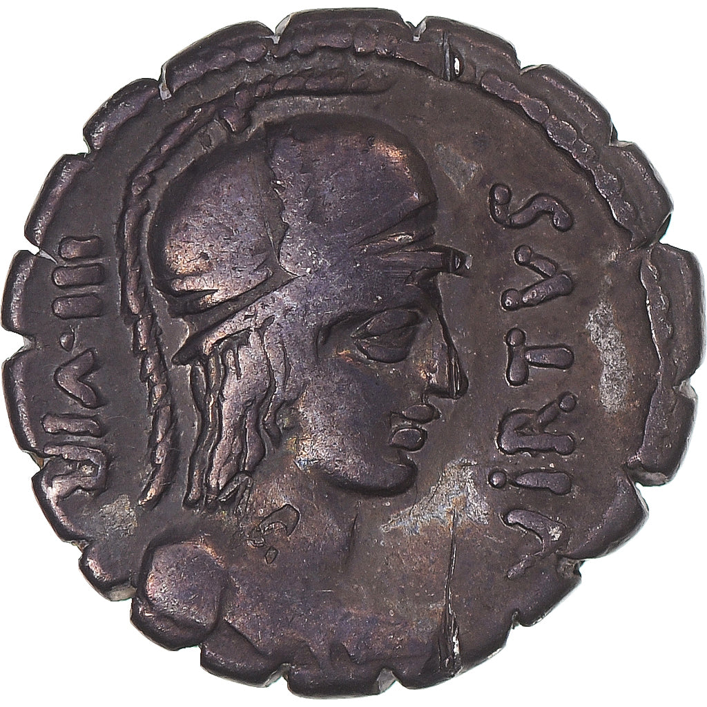 Coin, Aquillia, Denarius Serratus, 71 BC, Rome, VF(30-35), Silver, Sear:336