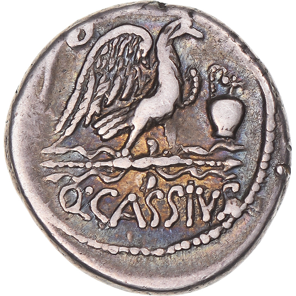 Coin, Cassia, Denarius, 55 BC, Rome, Countermark, EF(40-45), Silver, Sear:391