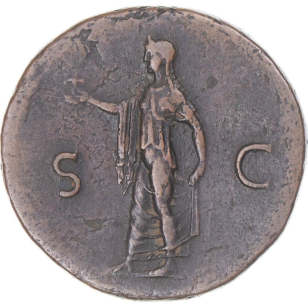 Munten, Domitianus, As, 77-78, Lugdunum, ZF, Bronzen, RIC:1290