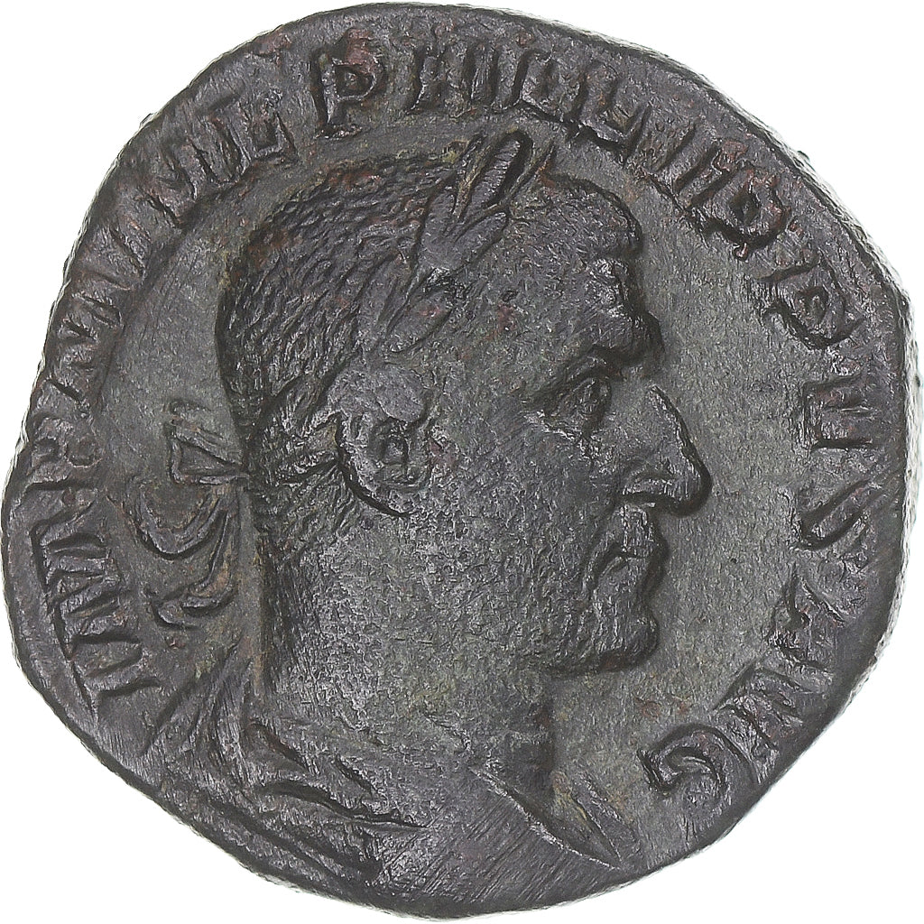 Moneta, Philip I, Sesterzio, 247, Rome, MB+, Bronzo, RIC:150a