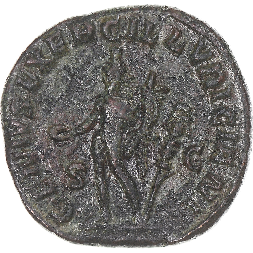 Moneta, Trajan Decius, Sestertius, 250, Rome, EF(40-45), Brązowy, RIC:117a