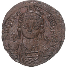 Justinian I, Follis, 540-541, Constantinople, Bronze, AU(50-53), Sear:163