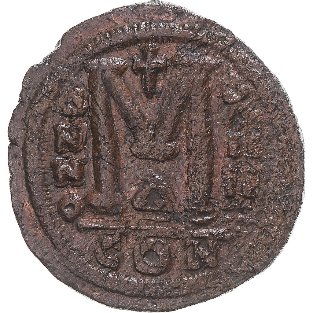 Justinian I, Follis, 540-541, Constantinople, Bronze, AU(50-53), Sear:163