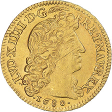 France, Louis XIV, Louis d’or à la tête virile, 1680, Paris, Or, TTB
