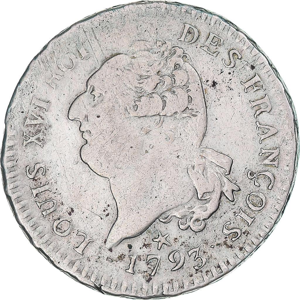 Münze, Frankreich, Louis XVI, 30 sols françois, 1793 / AN 5, Lille, S+