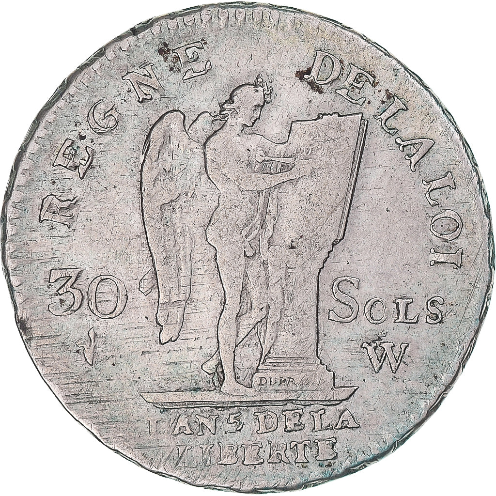 Münze, Frankreich, Louis XVI, 30 sols françois, 1793 / AN 5, Lille, S+