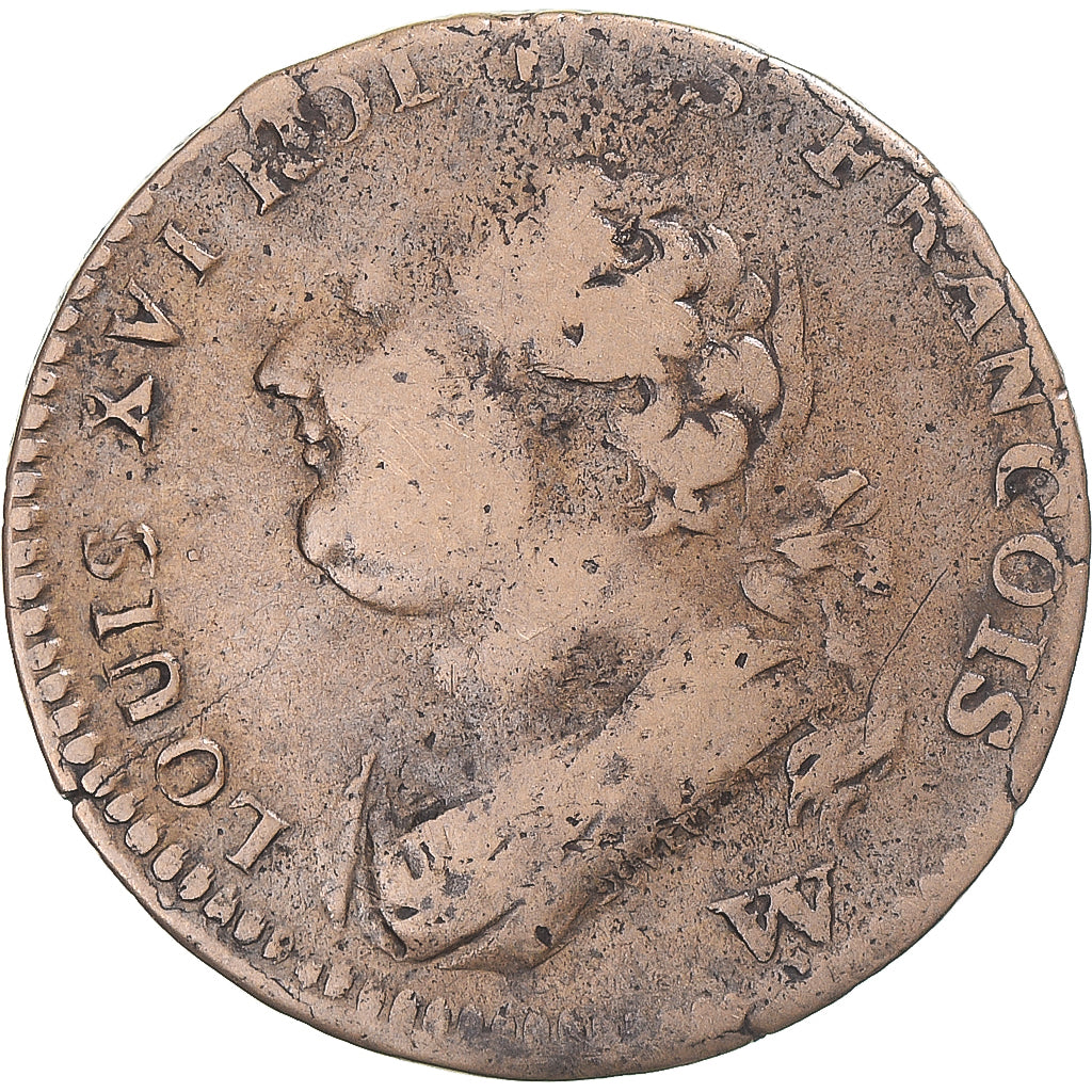 Moneta, Francia, Louis XVI, 12 deniers françois, 1792, Arras, MB+, Métal de