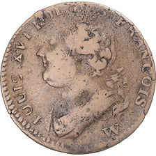 Moneta, Francia, Louis XVI, 12 deniers françois, 1792, Arras, MB+, Métal de