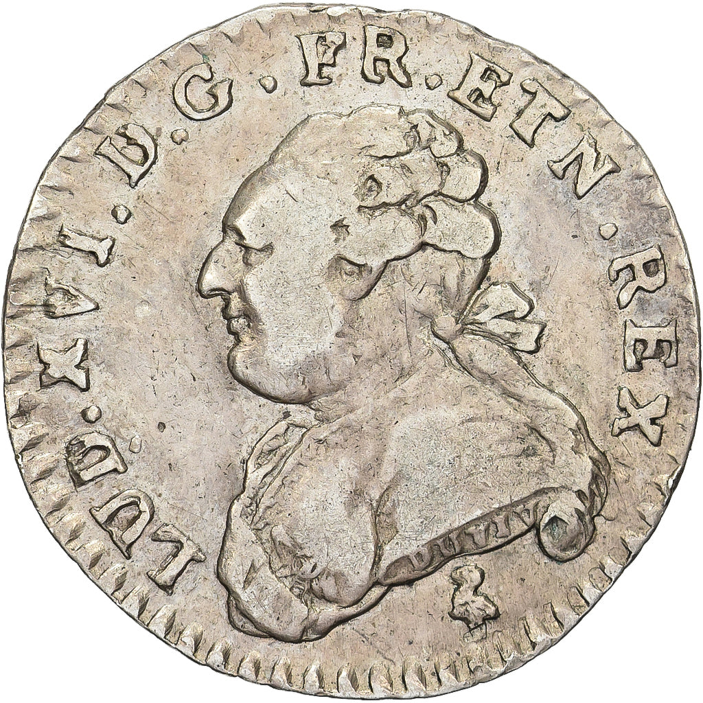 Francia, Louis XV, 1/20 Ecu, 1783, Paris, Plata, BC+, Gadoury:352
