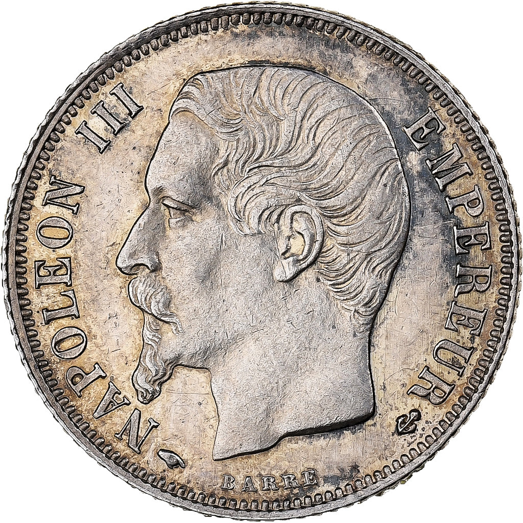 Francia, Napoleon III, 1 Franc, 1860, Paris, Argento, SPL-, Gadoury:460
