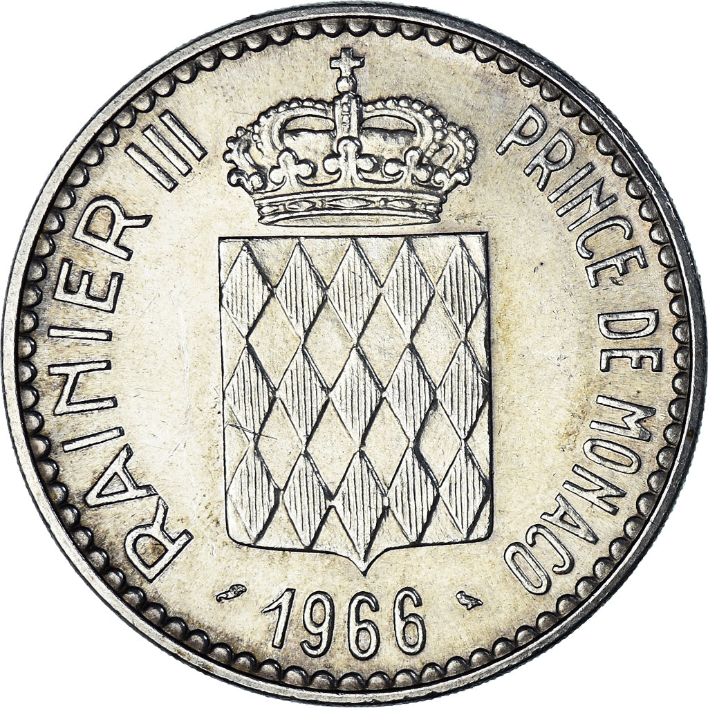 Coin, Monaco, Rainier III, 10 Francs, 1966, Monnaie de Paris, AU(55-58), Silver