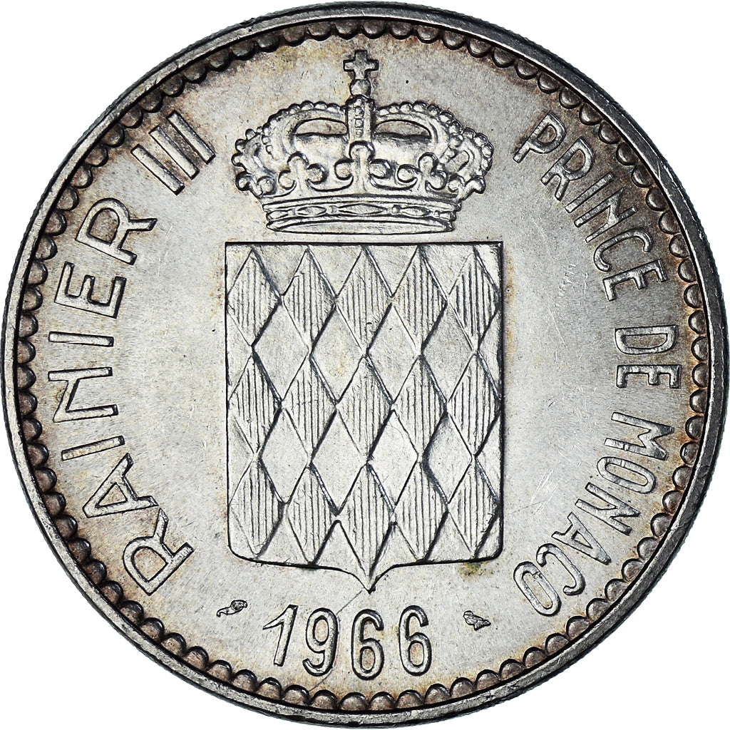 Moeda, Mónaco, Rainier III, 10 Francs, 1966, Monnaie de Paris, AU(55-58)
