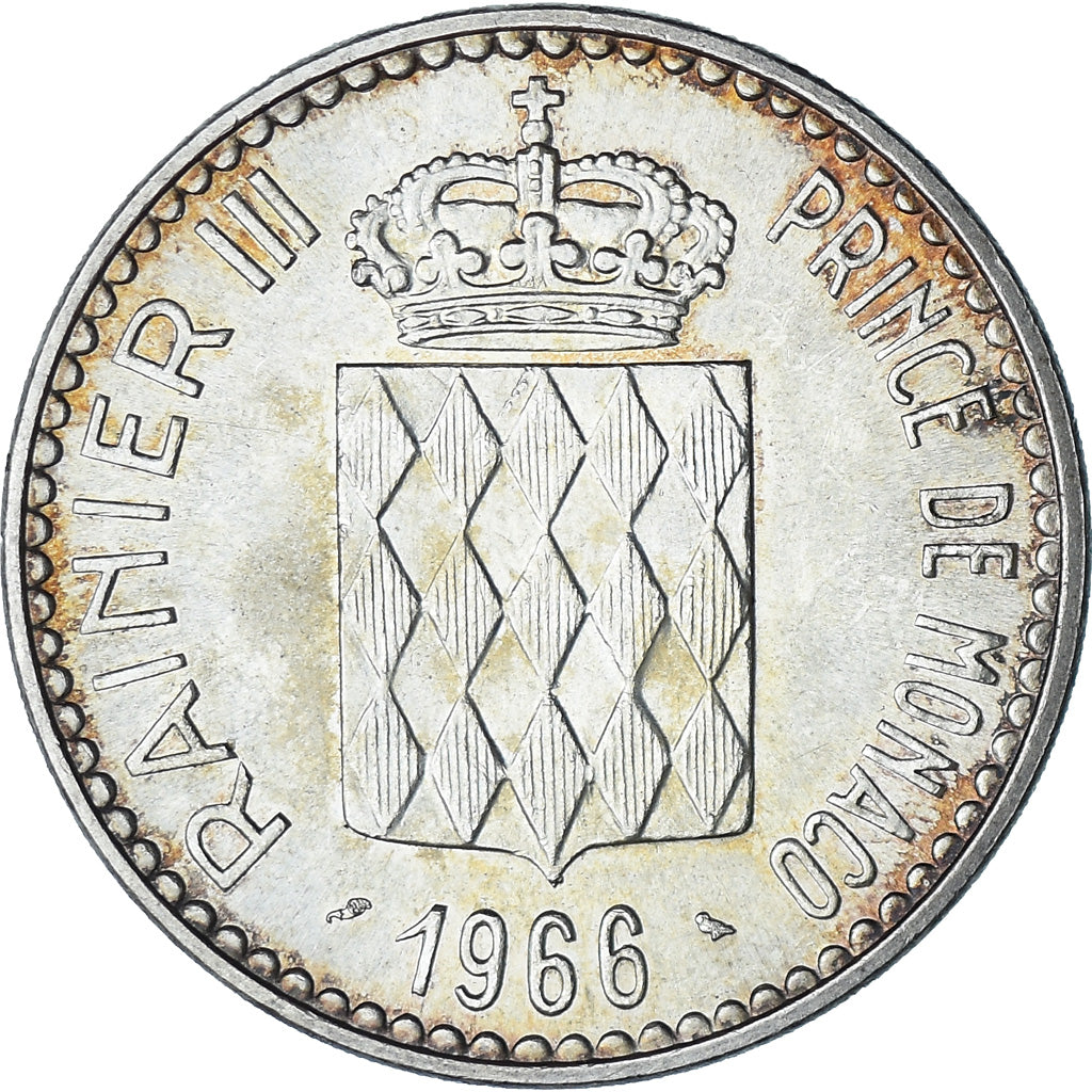 Munten, Monaco, Rainier III, 10 Francs, 1966, Monnaie de Paris, PR+, Zilver