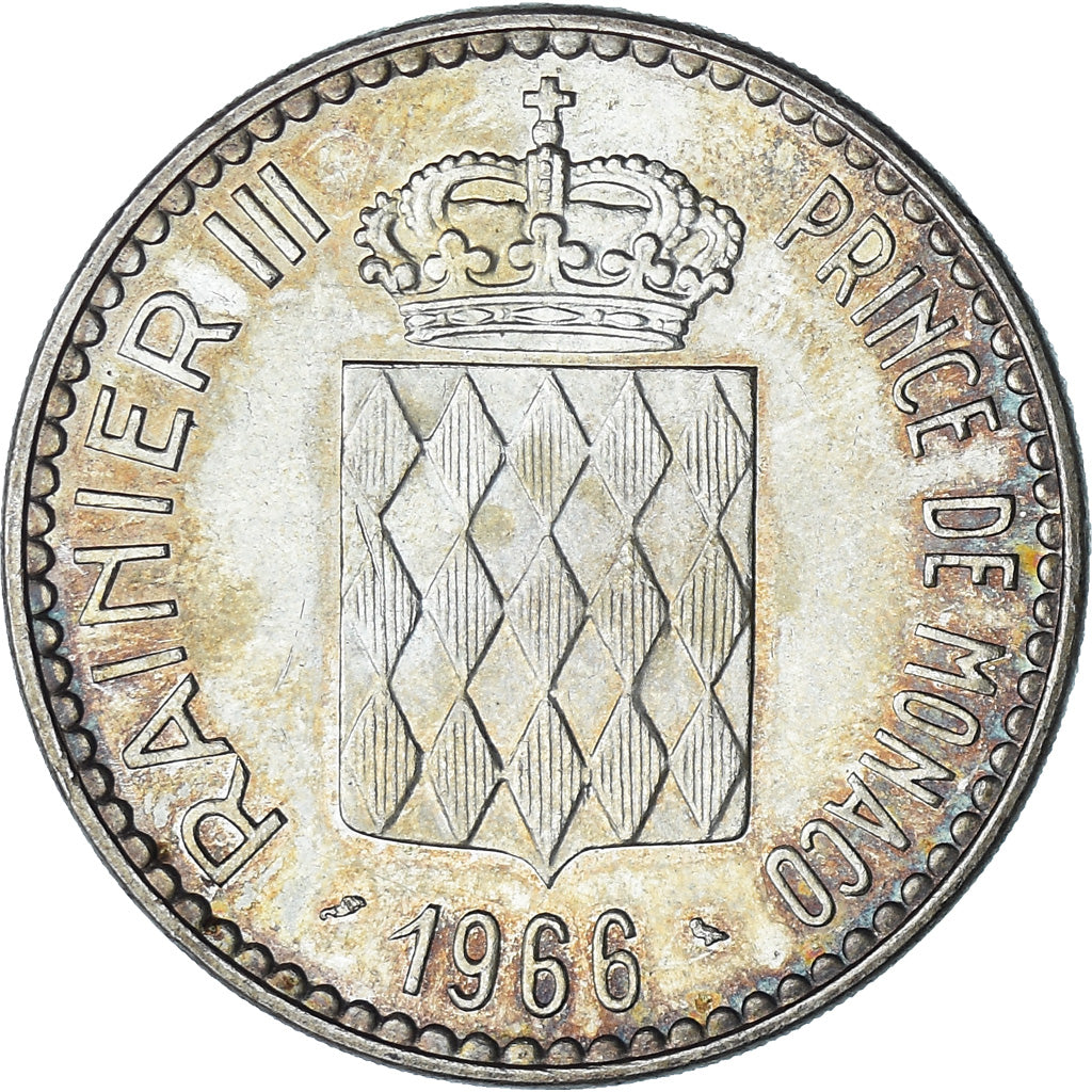 Münze, Monaco, Rainier III, 10 Francs, 1966, Monnaie de Paris, VZ+, Silber