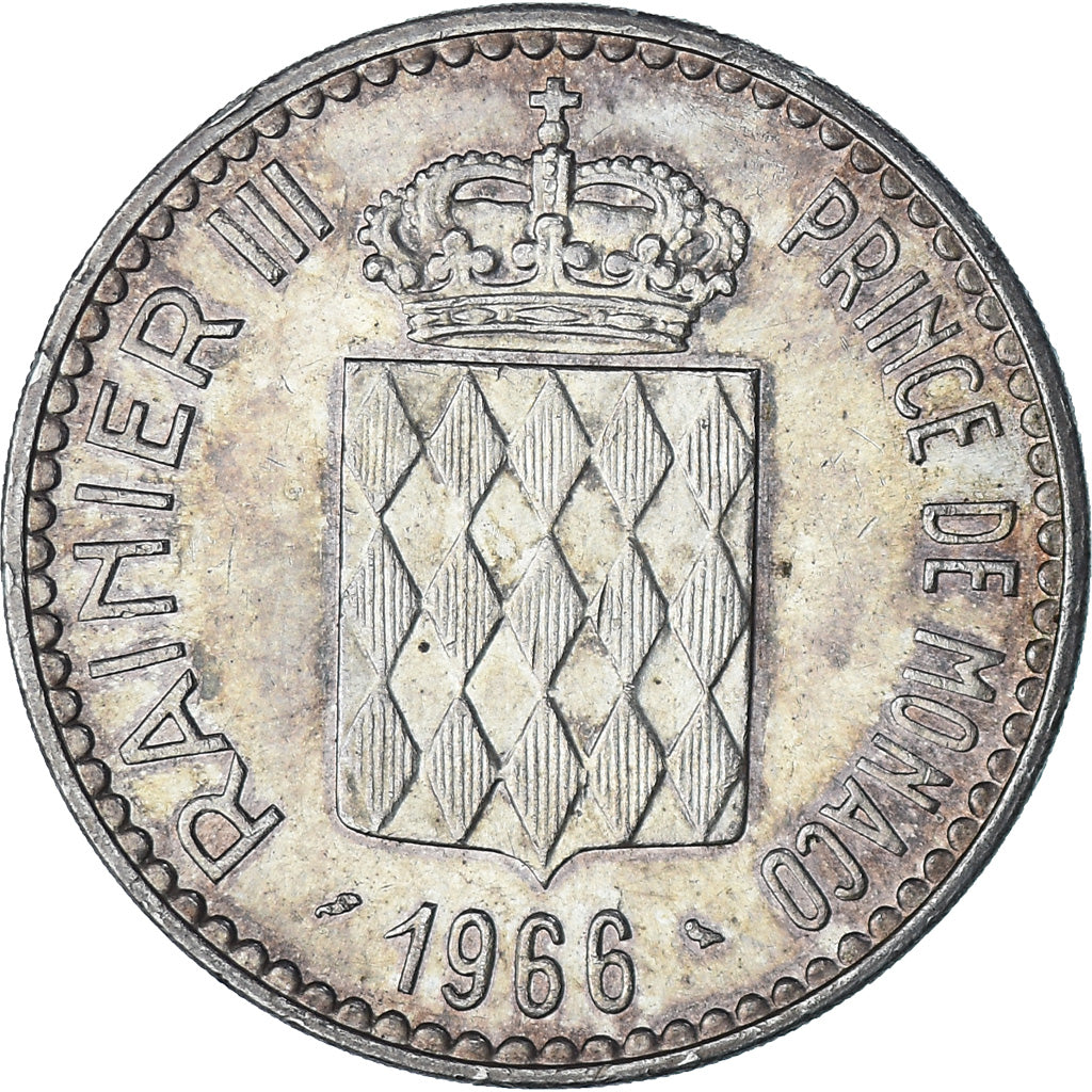Münze, Monaco, Rainier III, 10 Francs, 1966, Monnaie de Paris, UNZ, Silber