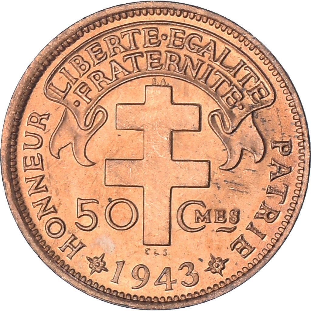 Coin, French Equatorial Africa, Cameroun, 50 Centimes, 1943, Pretoria