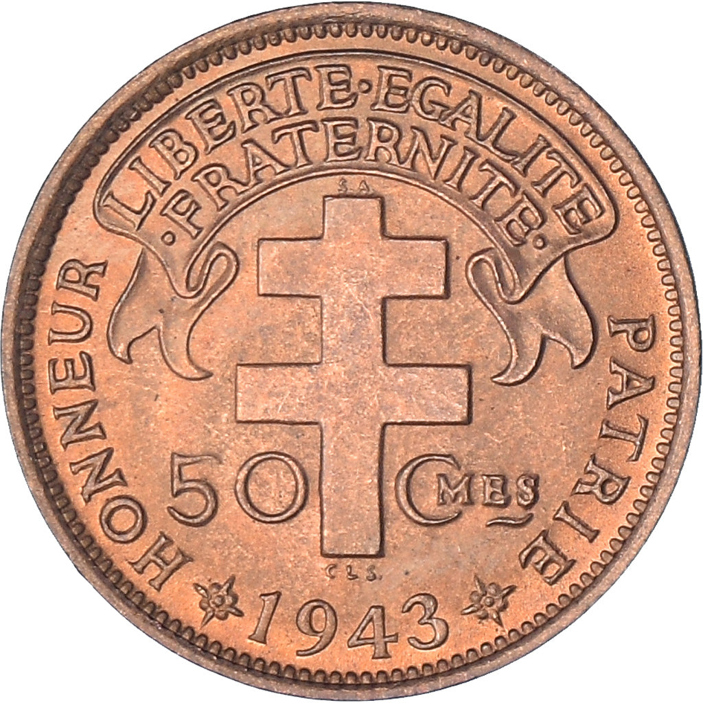 Coin, French Equatorial Africa, Cameroun, 50 Centimes, 1943, Pretoria