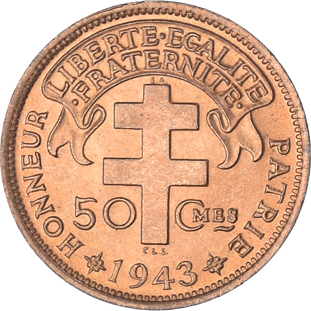 Coin, French Equatorial Africa, Cameroun, 50 Centimes, 1943, Pretoria