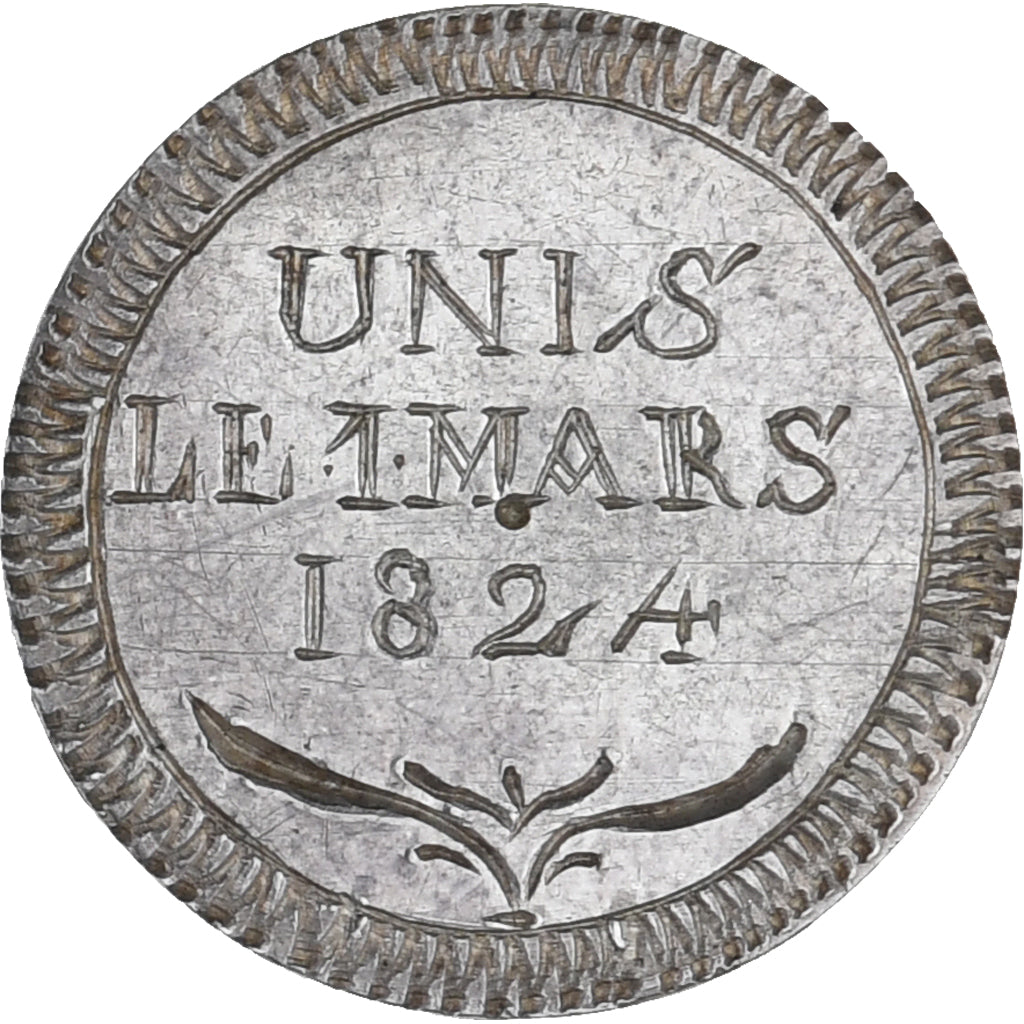 Frankrijk, Denier à épouser, 1824, Collection Térisse, ZF+, Zilver