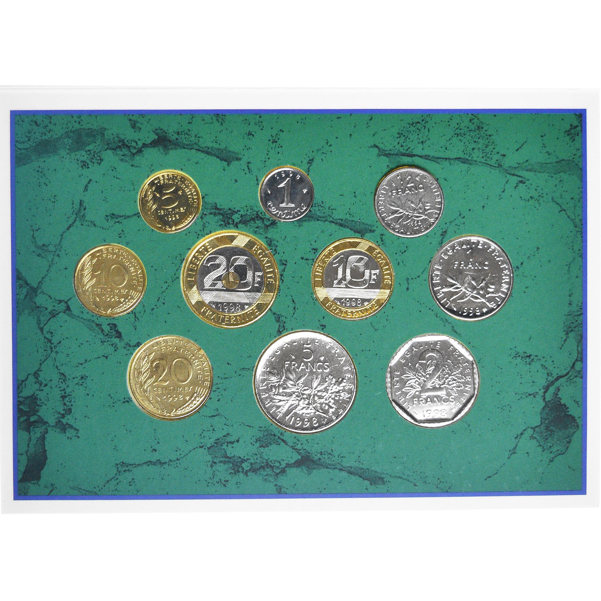 Moneta, Francia, Coffret 1 c. à 20 frs., 1998, Monnaie de Paris, BU, FDC, N.C.