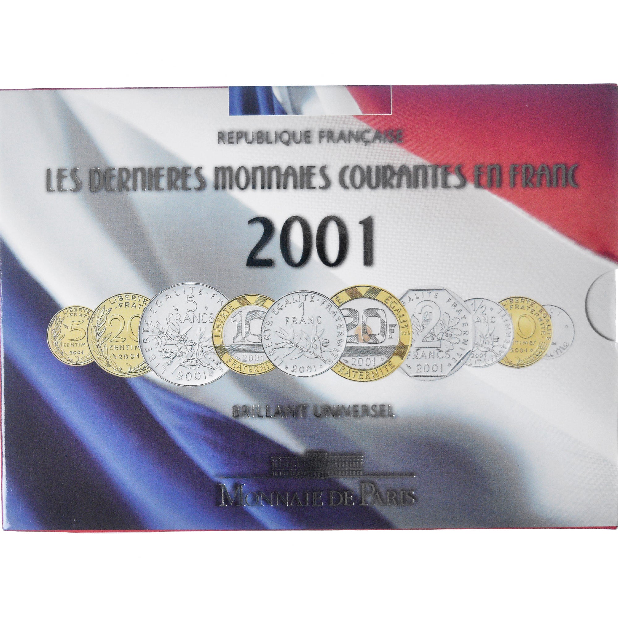 Coin, France, Coffret 1 c. à 20 frs., 2001, Monnaie de Paris, BU, MS(65-70)