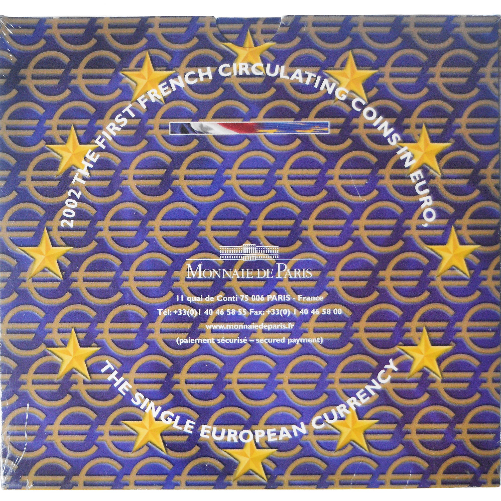 França, Coffret 1c. à 2€, 2002, Monnaie de Paris, BU, MS(65-70), N/D