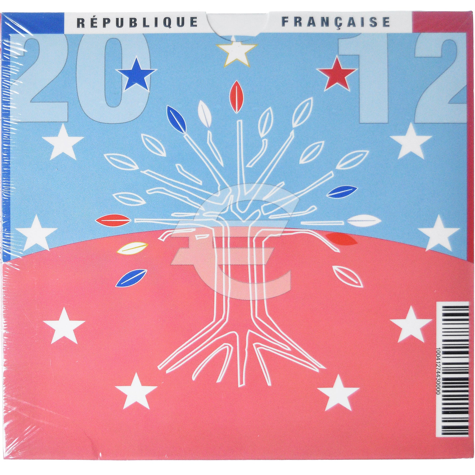 França, Coffret 1c. à 2€, 2012, Monnaie de Paris, BU, MS(65-70), N/D
