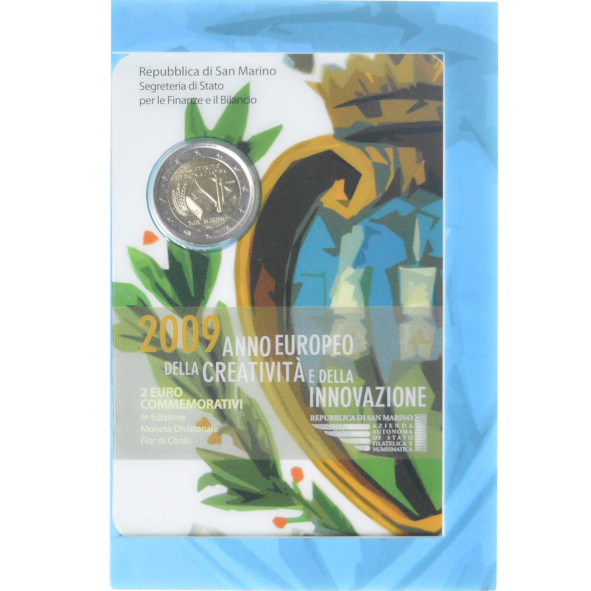 San Marino, 2 Euro, année européenne de la créativité, 2009, Rome, FDC, FDC