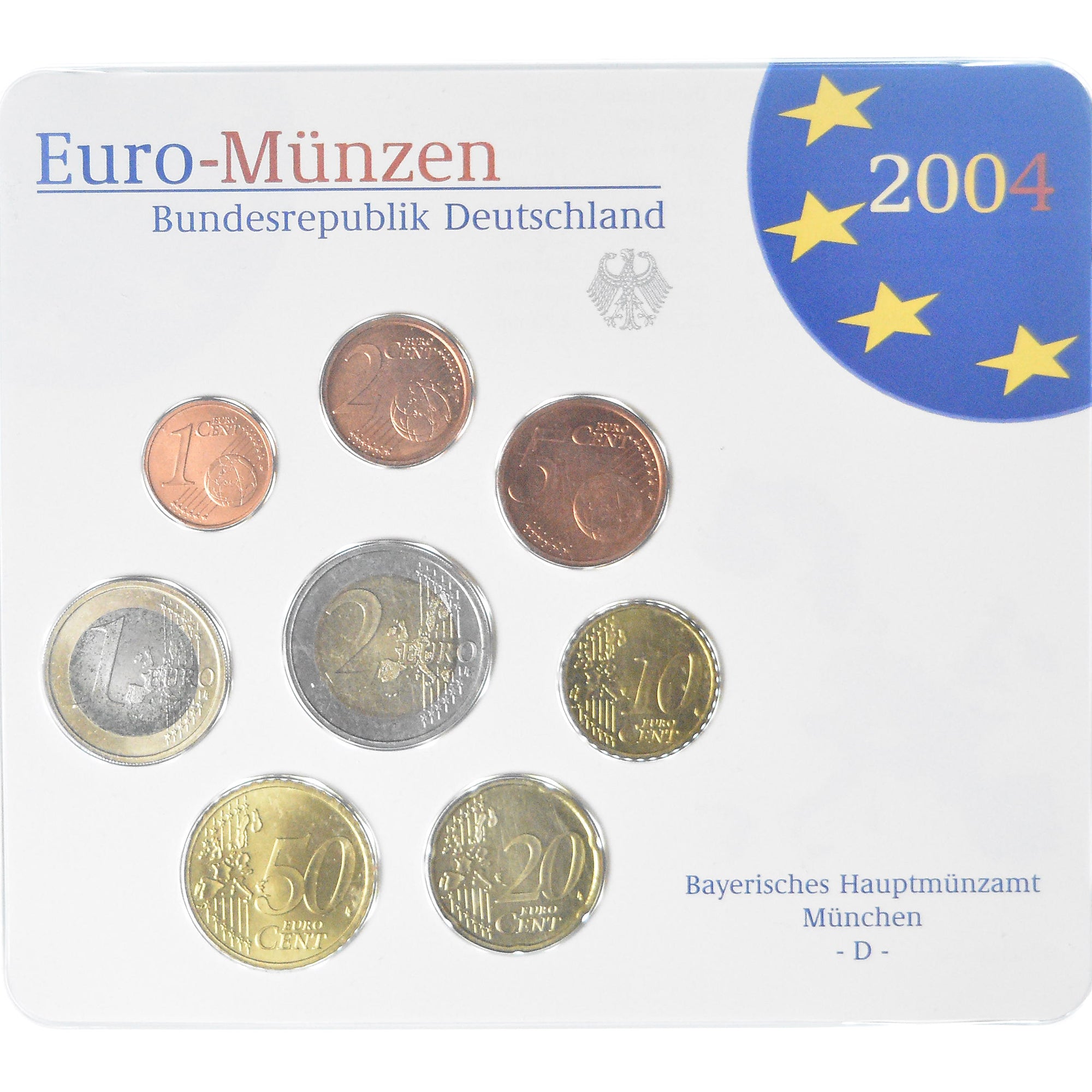 Germania, Coffret 1c. à 2€, 2004, Munich, UNC, FDC, Bi-metallico