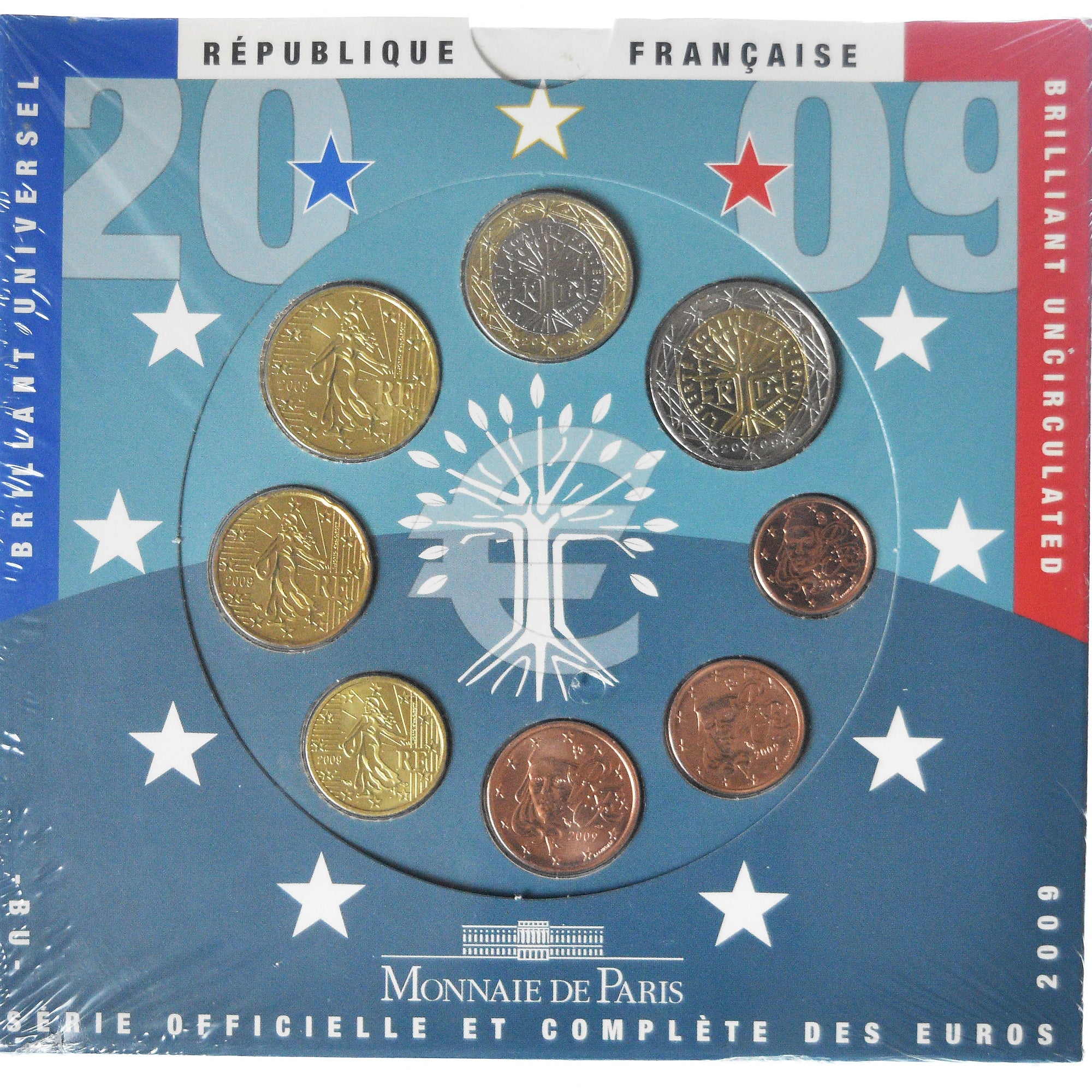 Francia, Coffret 1c. à 2€, 2009, Monnaie de Paris, BU, FDC, N.C.
