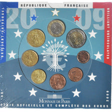France, Coffret 1c. à 2€, 2009, Monnaie de Paris, BU, FDC