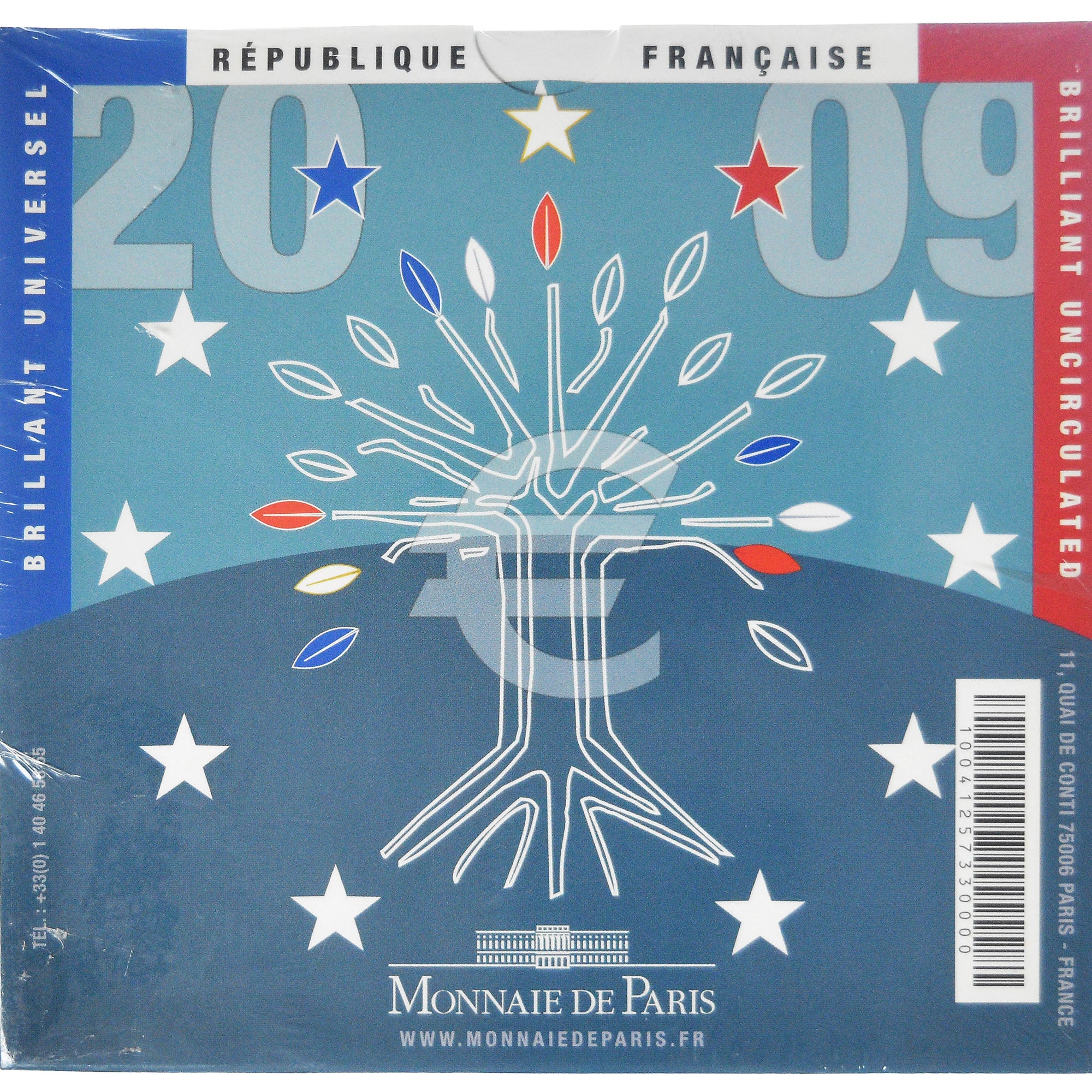 Francia, Coffret 1c. à 2€, 2009, Monnaie de Paris, BU, FDC, N.C.