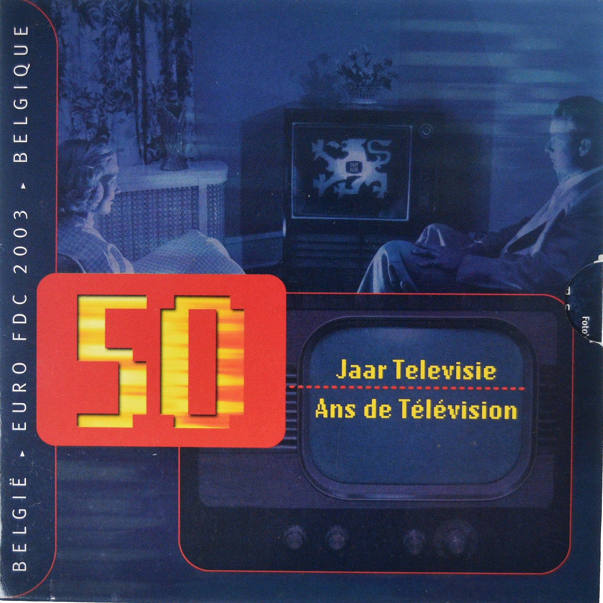 Bélgica, Coffret 1c. à 2€ + jeton, 50 Ans de Télévision, 2003, Brussels