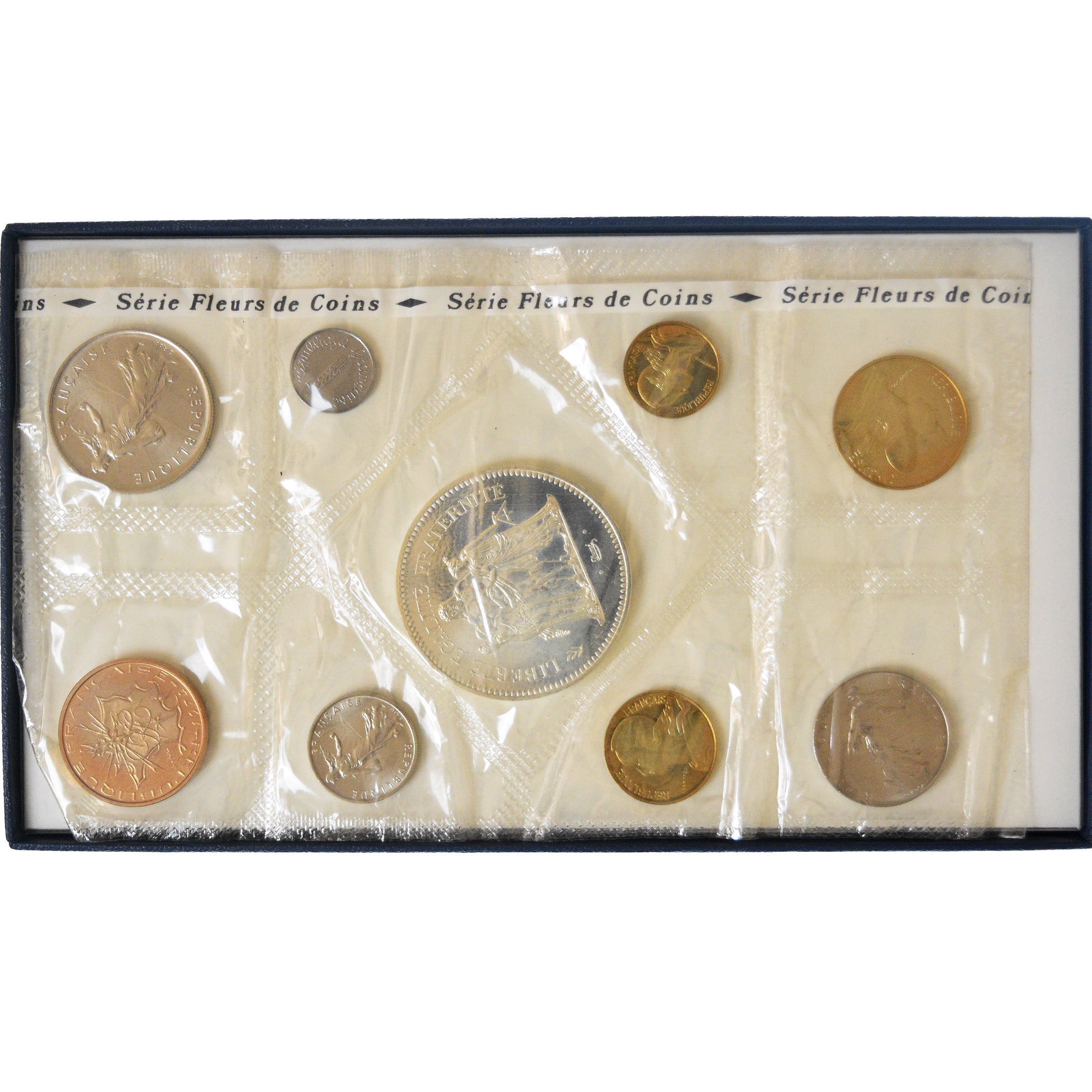 Monnaie, France, Coffret 1 c. à 50 frs., 1975, Monnaie de Paris, FDC, FDC