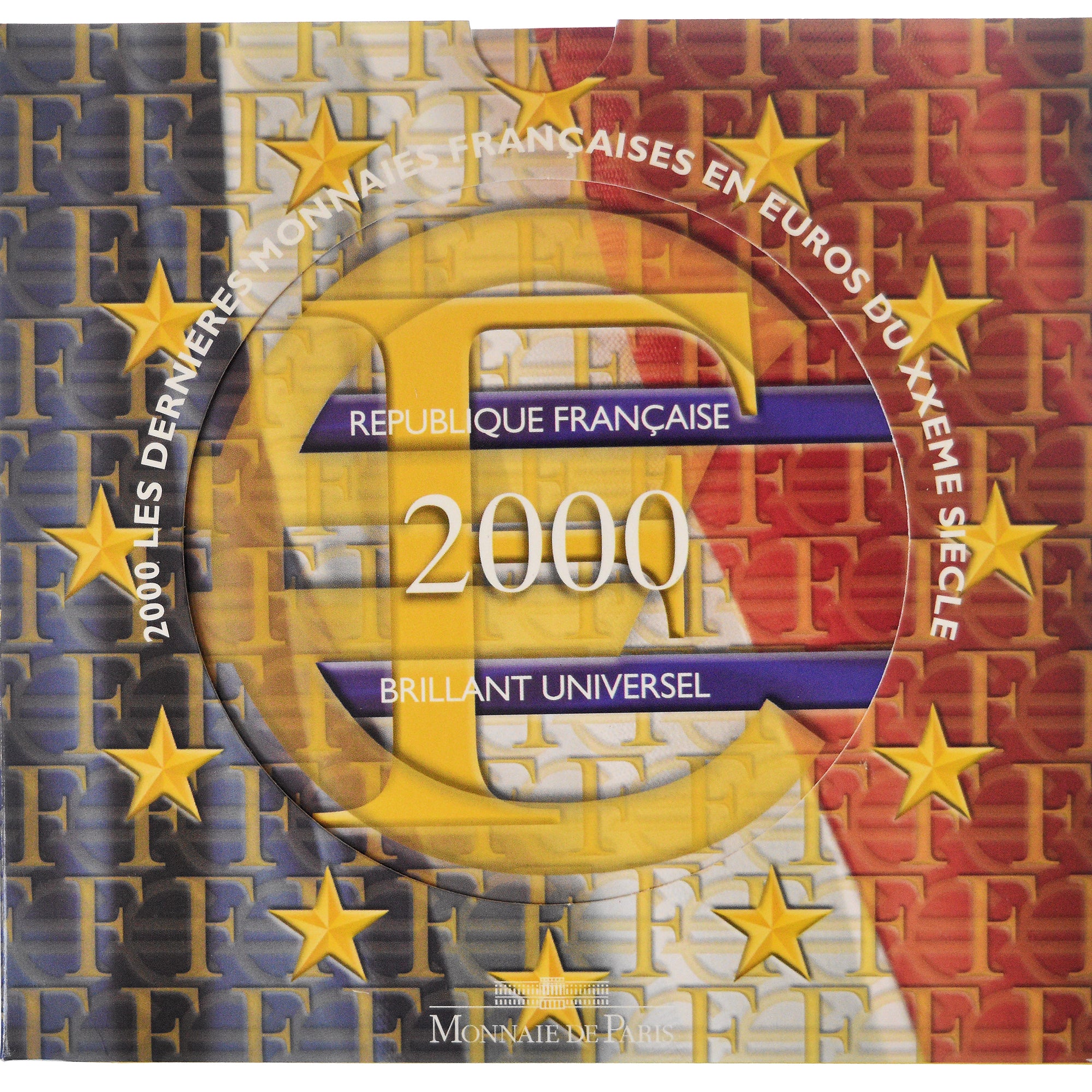 França, Coffret 1c. à 2€, 2000, Monnaie de Paris, BU, MS(65-70), N/D