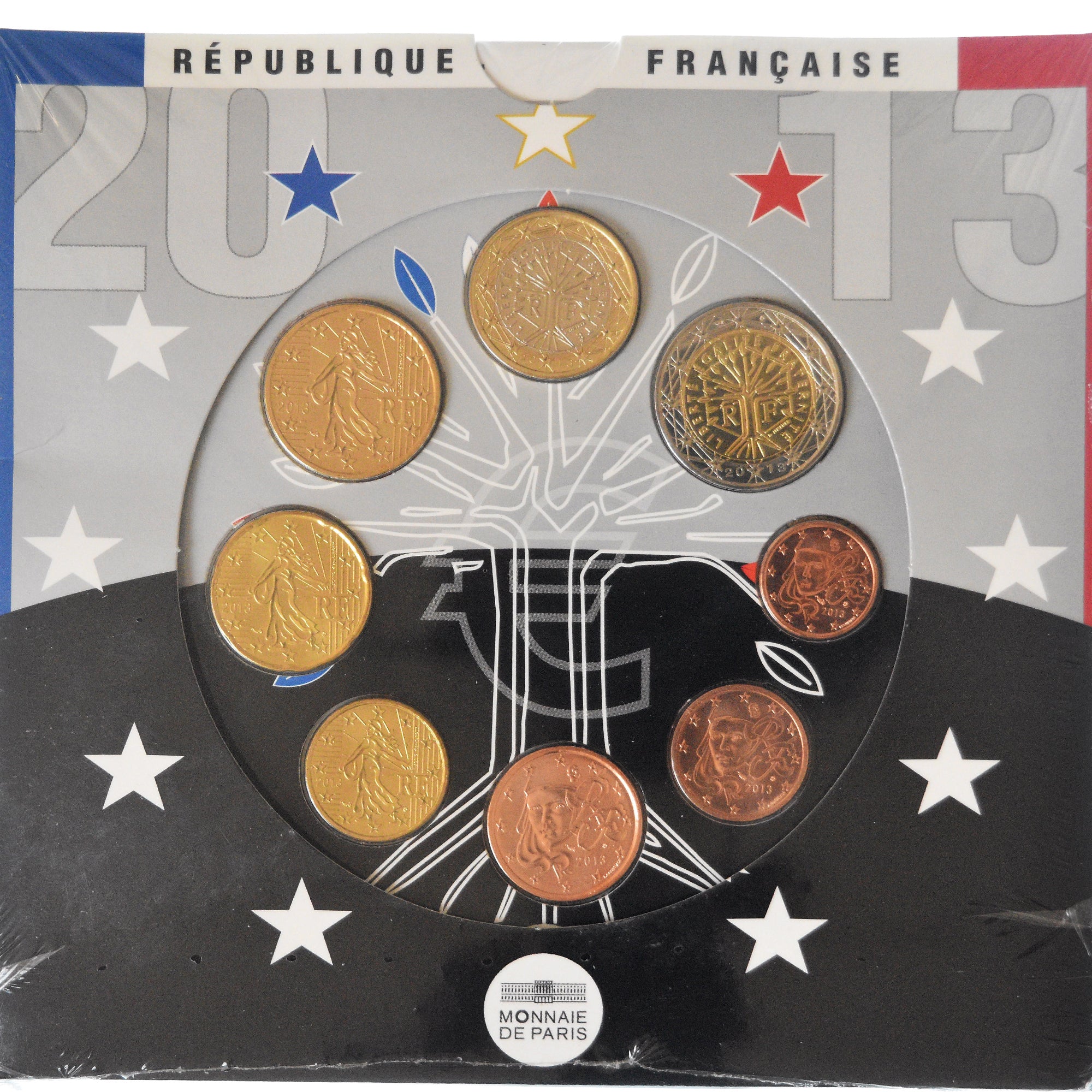 France, Coffret 1c. à 2€, 2013, Monnaie de Paris, BU, MS(65-70)