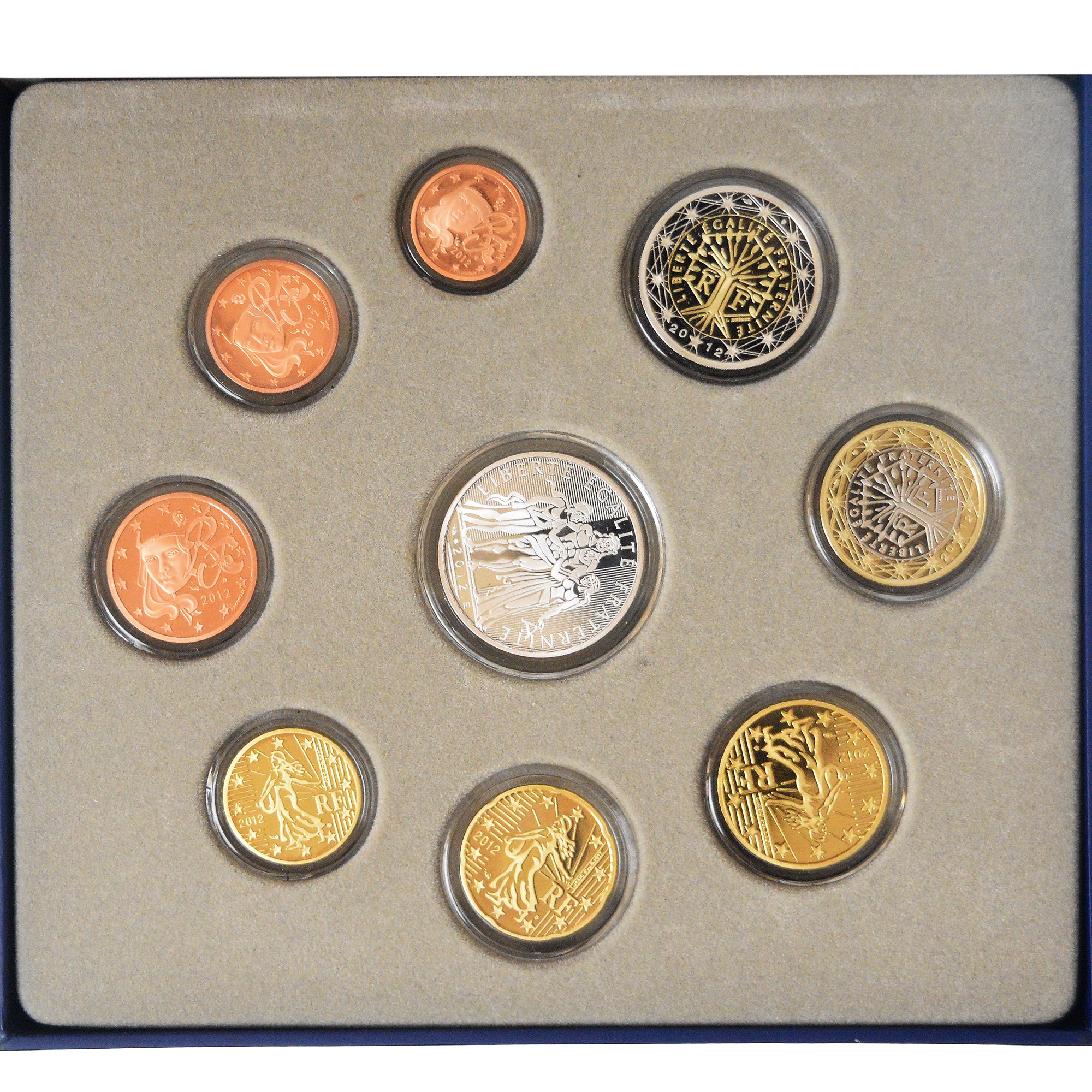 Francja, Coffret 1c. à 2€, Hercule, 2012, Monnaie de Paris, BE, MS(65-70), ND